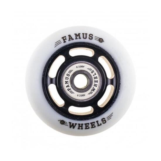 Famus 6 Spokes Wiel 60mm Zwart Wit [x4]