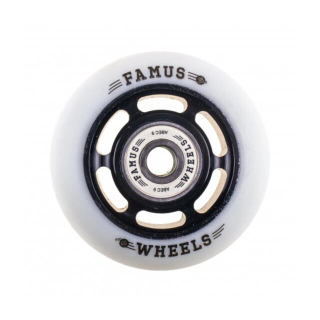 Famus Wheels - Roue De Roller Famus Wheels 60mm/88a + Abec 9 - Roue - Blanc|noir - 60 Mm - Decathlon
