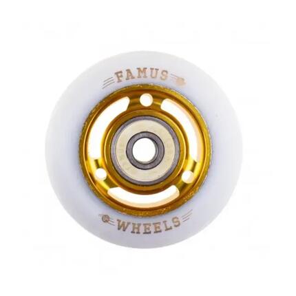 Famus Wiel 3 Spokes 64mm goud Wit [x4]