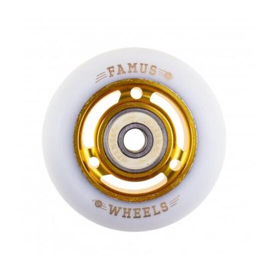 Famus Wiel 3 Spokes 64mm goud Wit [x4]