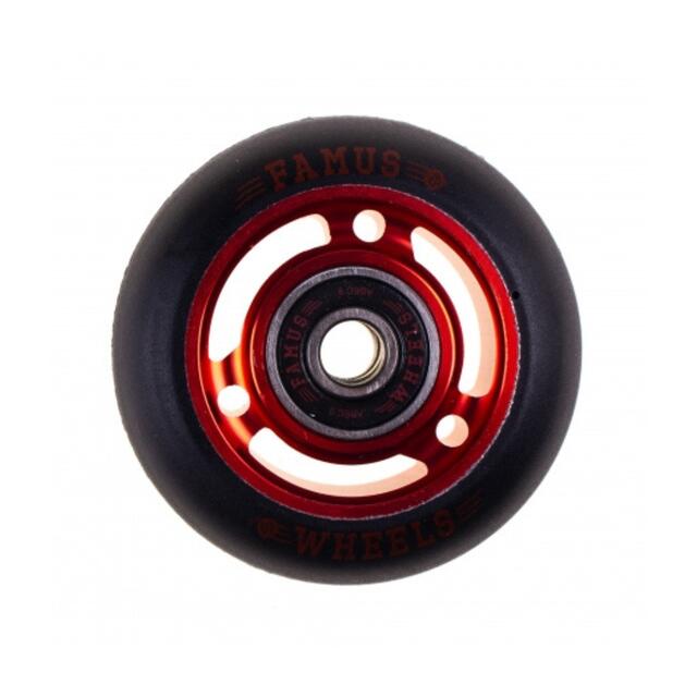 Famus Wheels - Roue De Roller Famus Wheels 60mm/88a + Abec 9 - Roue - Noir|rouge - 60 Mm - Decathlon