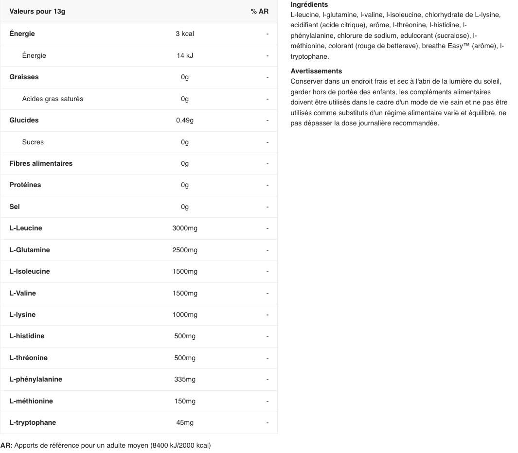 Acides aminés essentiels - Amino Fuel EAA - Glace aux Bonbons 390g 2/3