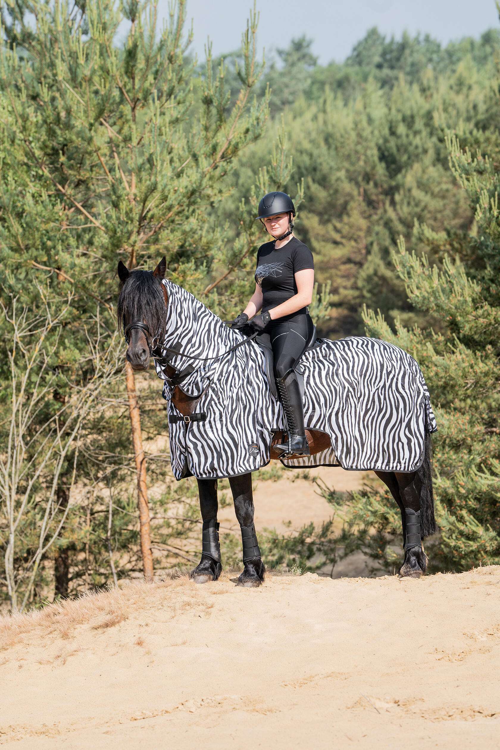 Couverture anti mouches Zebra pour des promenad blanc/noir 5/5