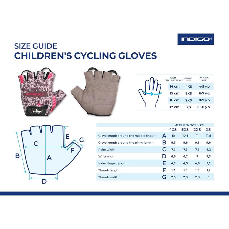 Gants Vélo Enfant ESTRELLAS INDIGO Blanc-Bleu