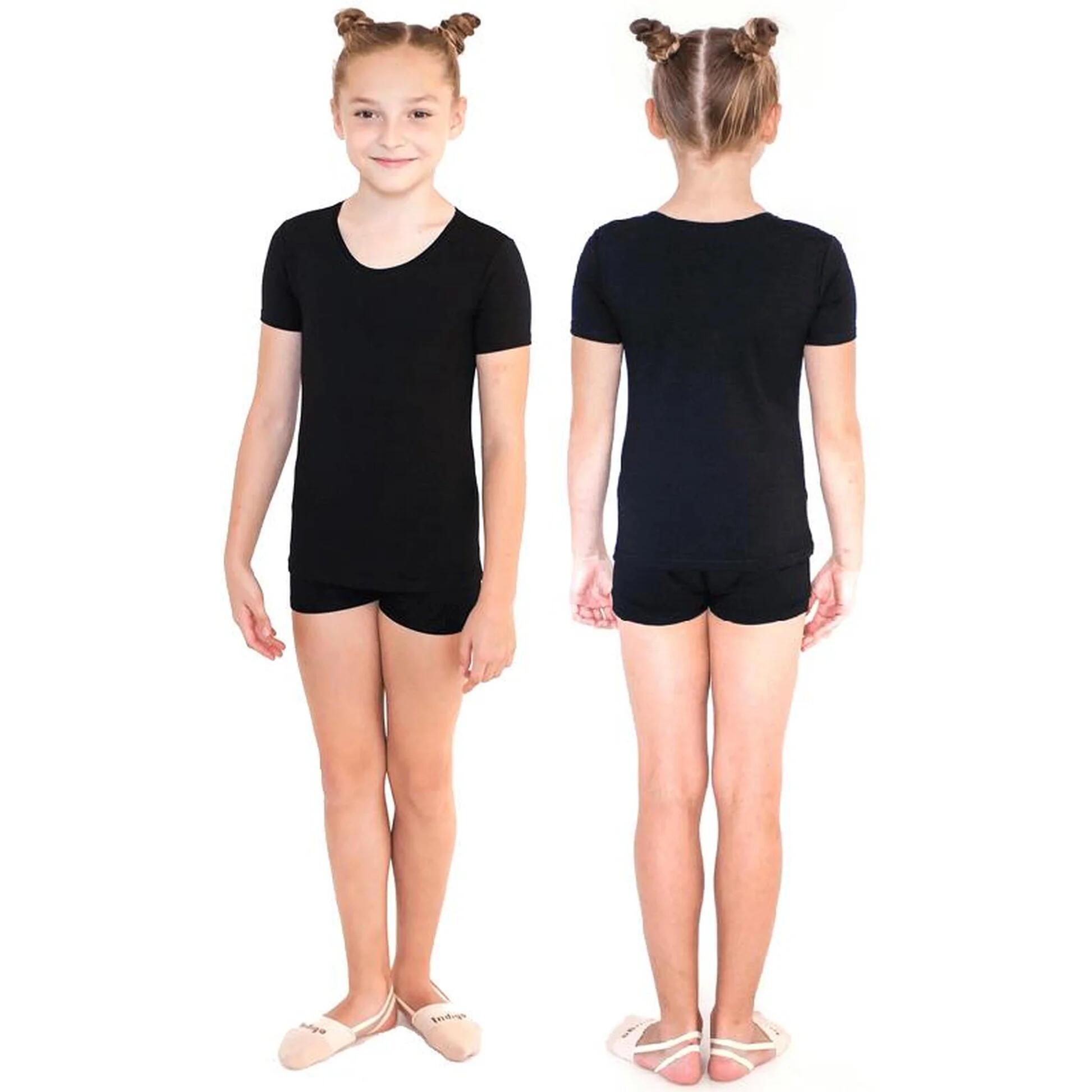 INDIGO SPORTS Tričko na gymnastiku a tanec s krátkým rukávem elastické INDIGO