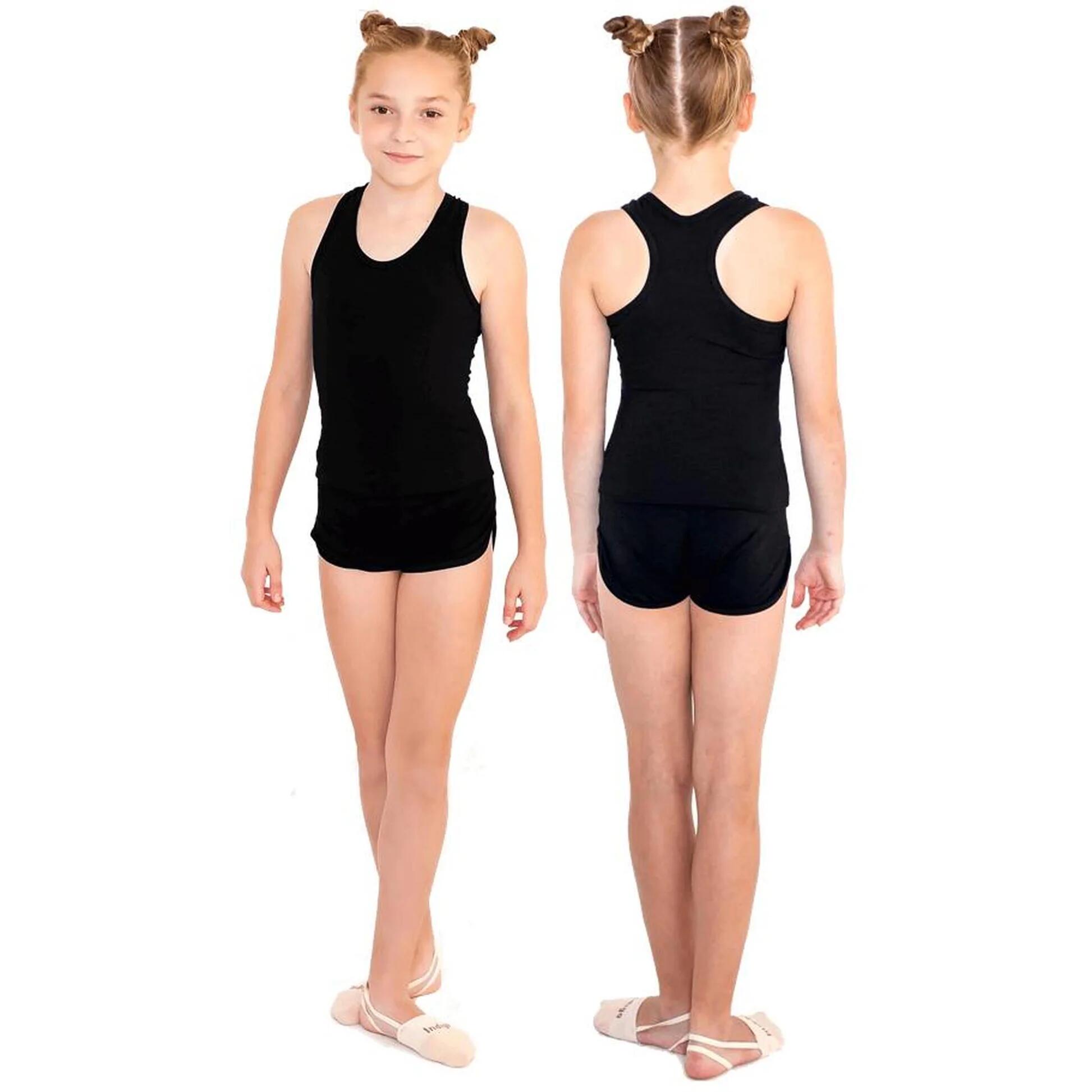 INDIGO SPORTS Top na ramínkách s lemováním pro rytmickou gymnastiku a tanec INDIGO