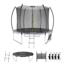 Trampoline 305cm gris filet intérieur et accessoires | sweeek