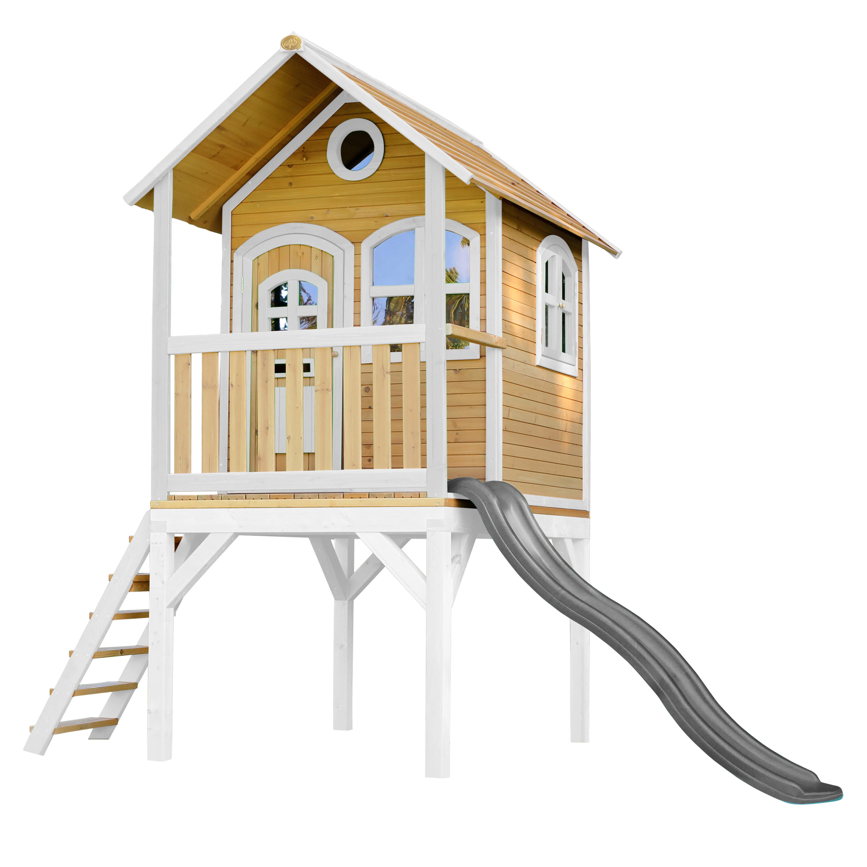 AXI AXI Laura Casa de madera para niños con tobogán Gris