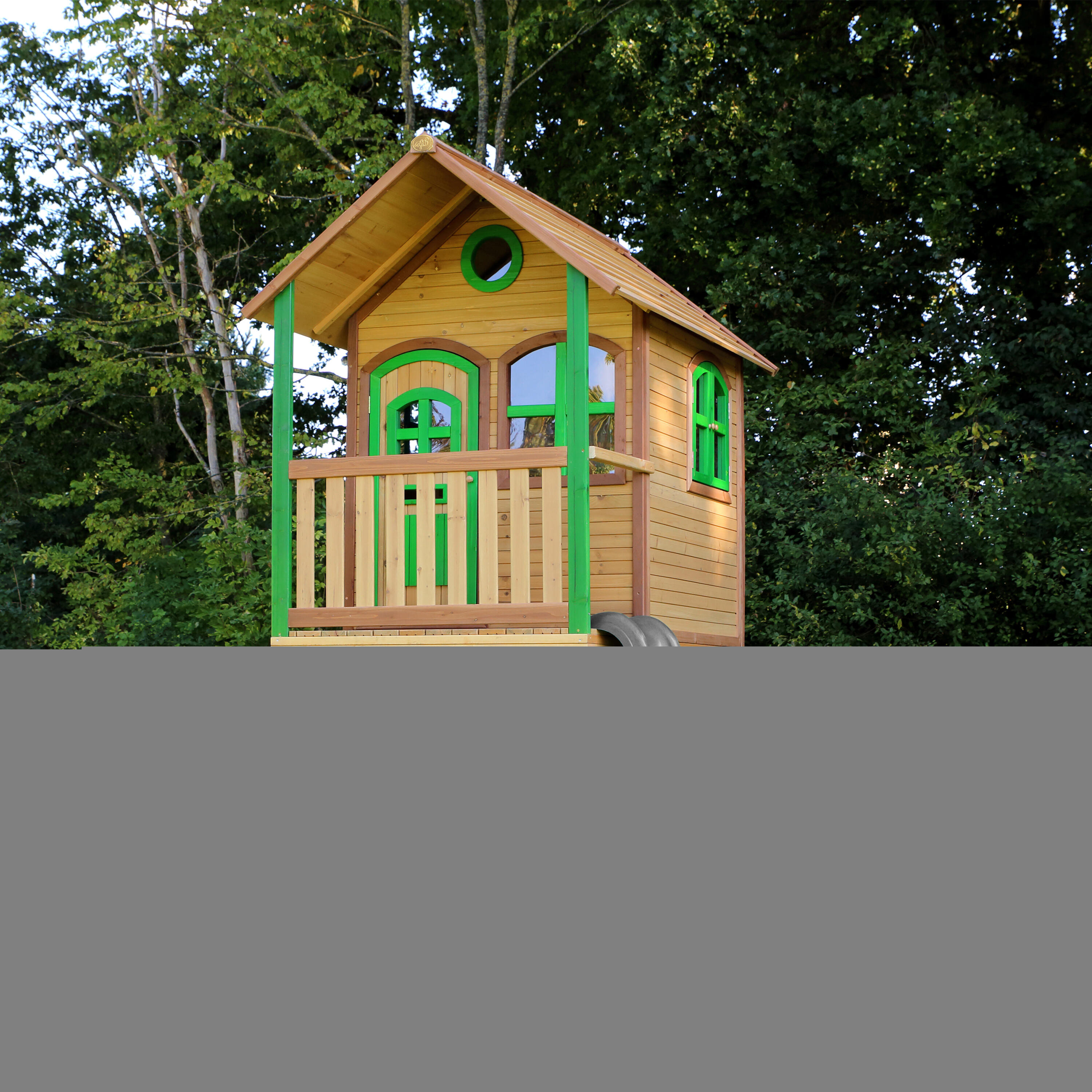 Laura Spielhaus für Kinder, Braun/Grün, Rutsche Grau 3/7