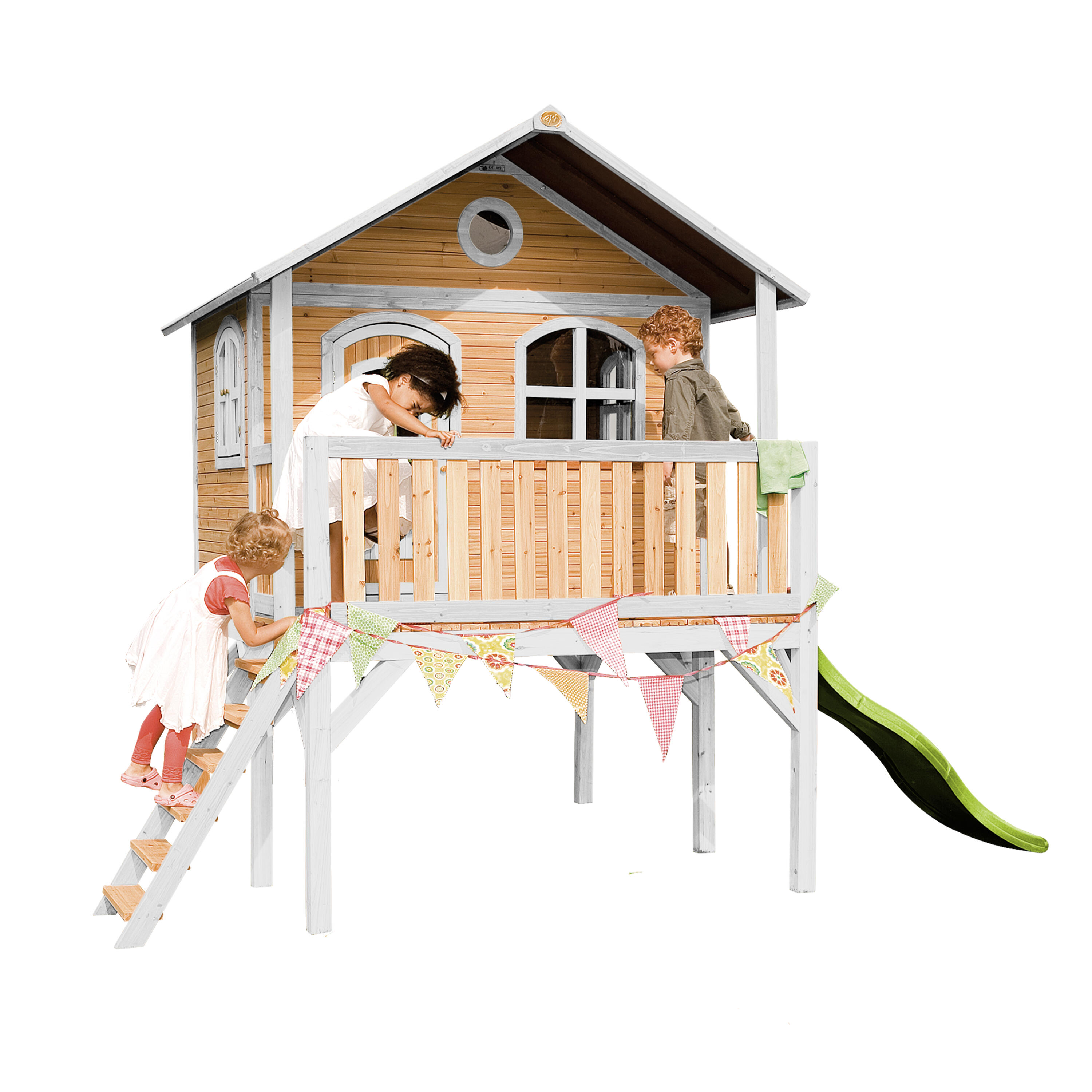 AXI AXI Sophie Casa de madera para niños con tobogán Amarillo