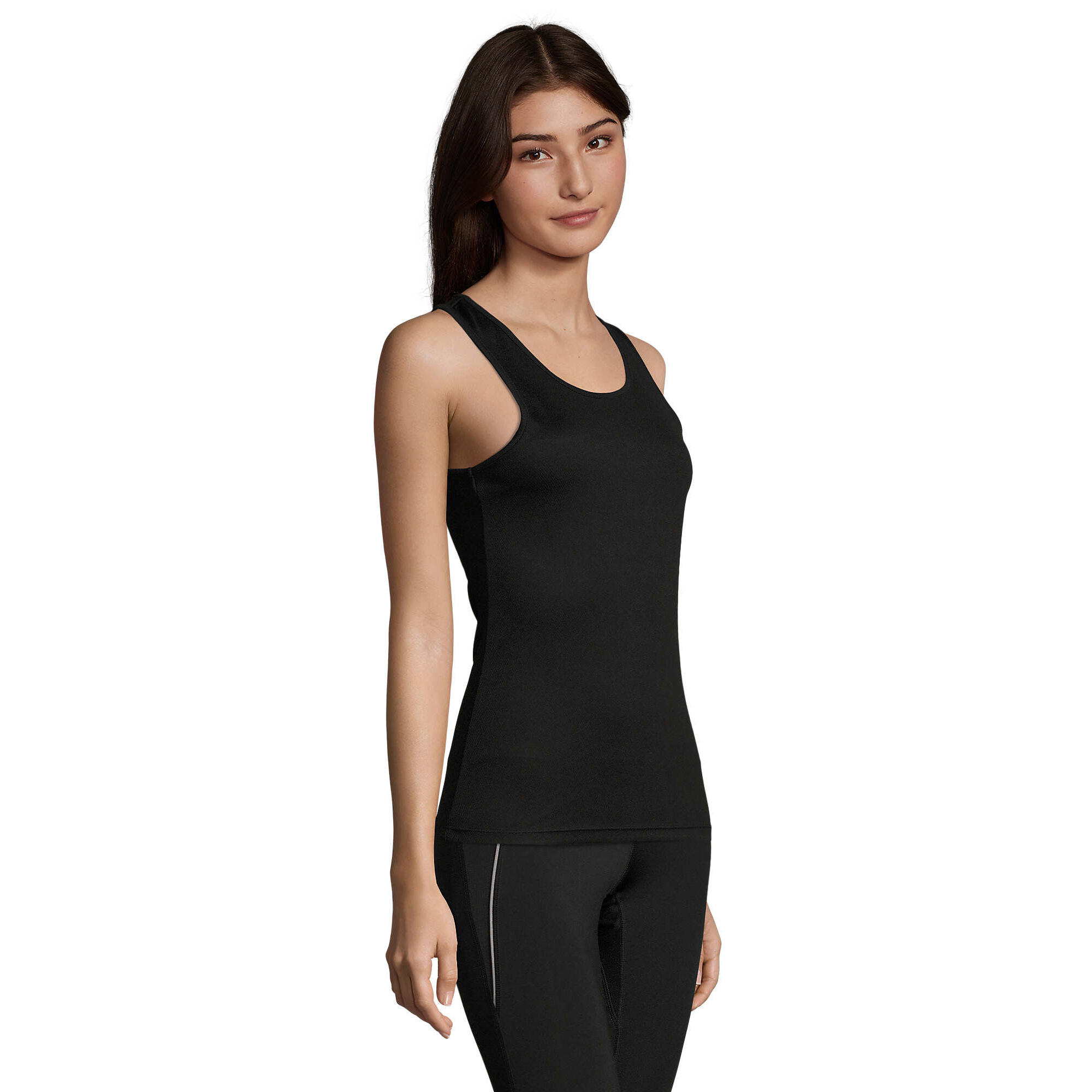 Dames Sporty Tank Top (Zwart) 3/4
