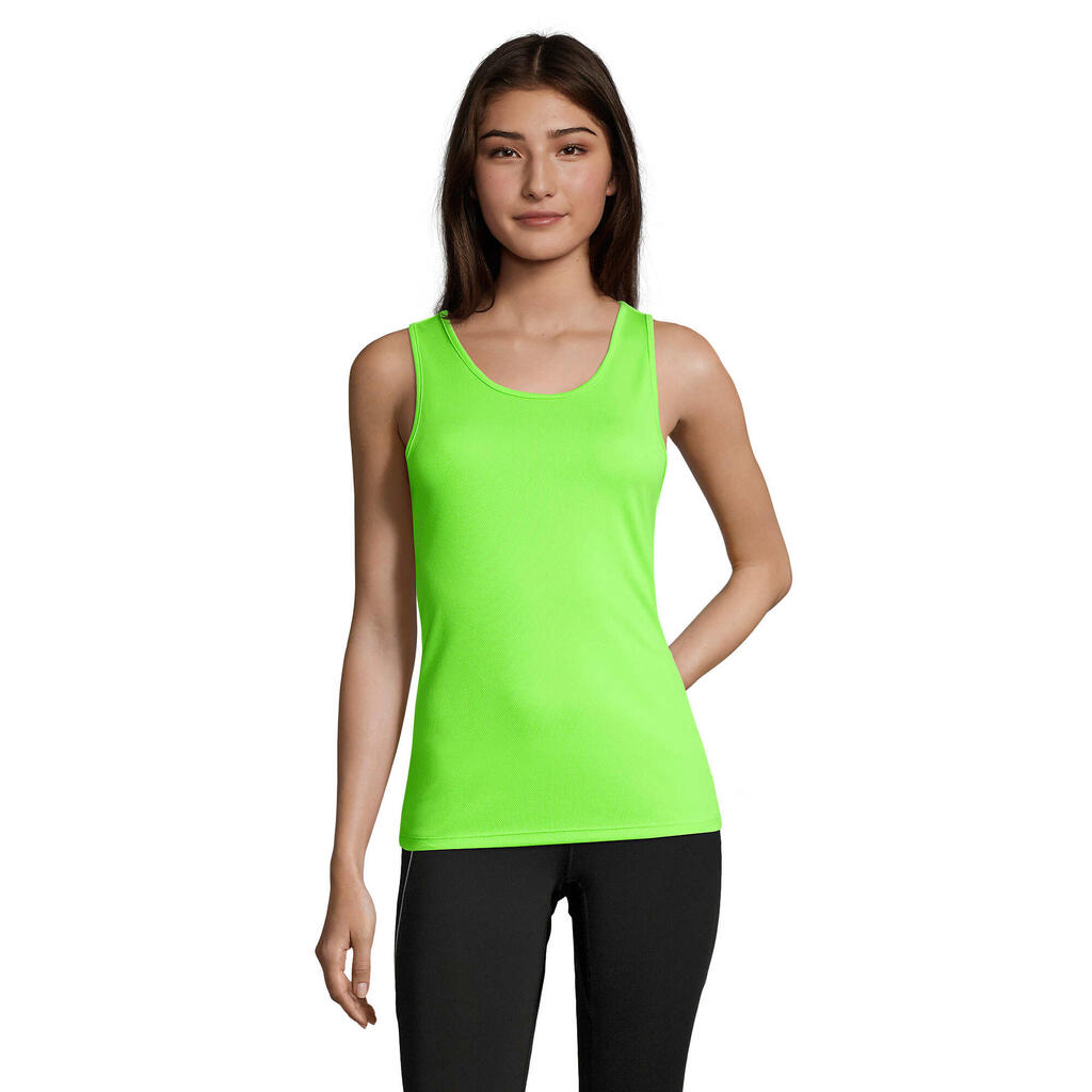 Womens/Ladies Sporty Tank Top (Neon Green)