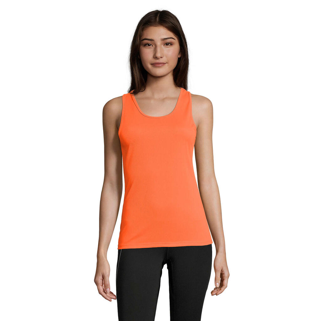 Womens/Ladies Sporty Tank Top (Neon Orange)