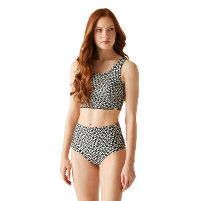 Dames orla kiely jasmine bloem omkeerbaar bikini (zwart)