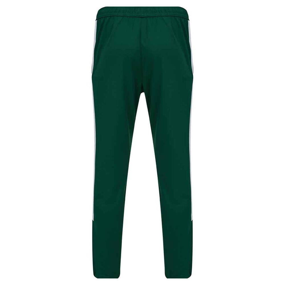 Calças de fato de treino de malha unissexo para adultos (Verde Garrafa / Branco) 2/3