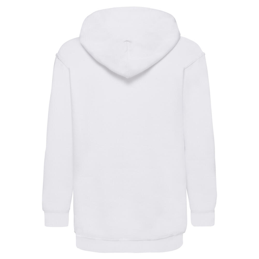 Casaco com capuz clássico liso para crianças e jovens (Branco) 2/3
