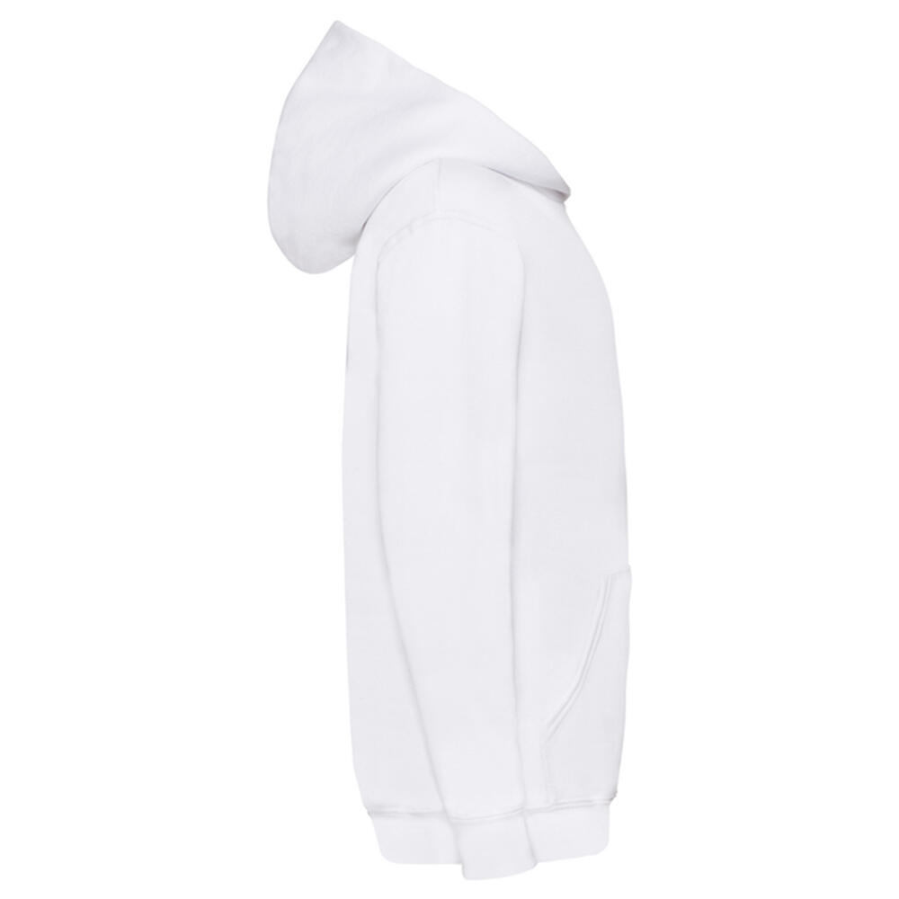 Casaco com capuz clássico liso para crianças e jovens (Branco) 3/3
