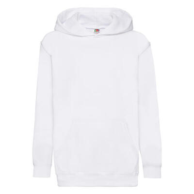 Kinder/kids klassieke effen hoodie (wit)