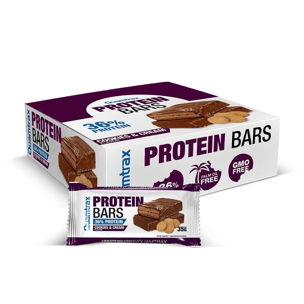 QUAMTRAX Eiwitrepen - Blik Eiwitreep (32x35g) - Koekjes & Crème