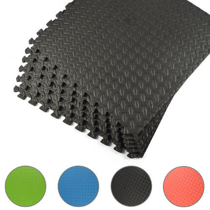 Fitness Schutzmatte 6er Set - 60x60x1,2 cm - Schwarz