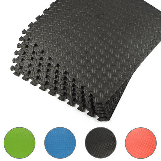 Fitness Schutzmatte 6er Set - 60x60x1,2 cm - Schwarz