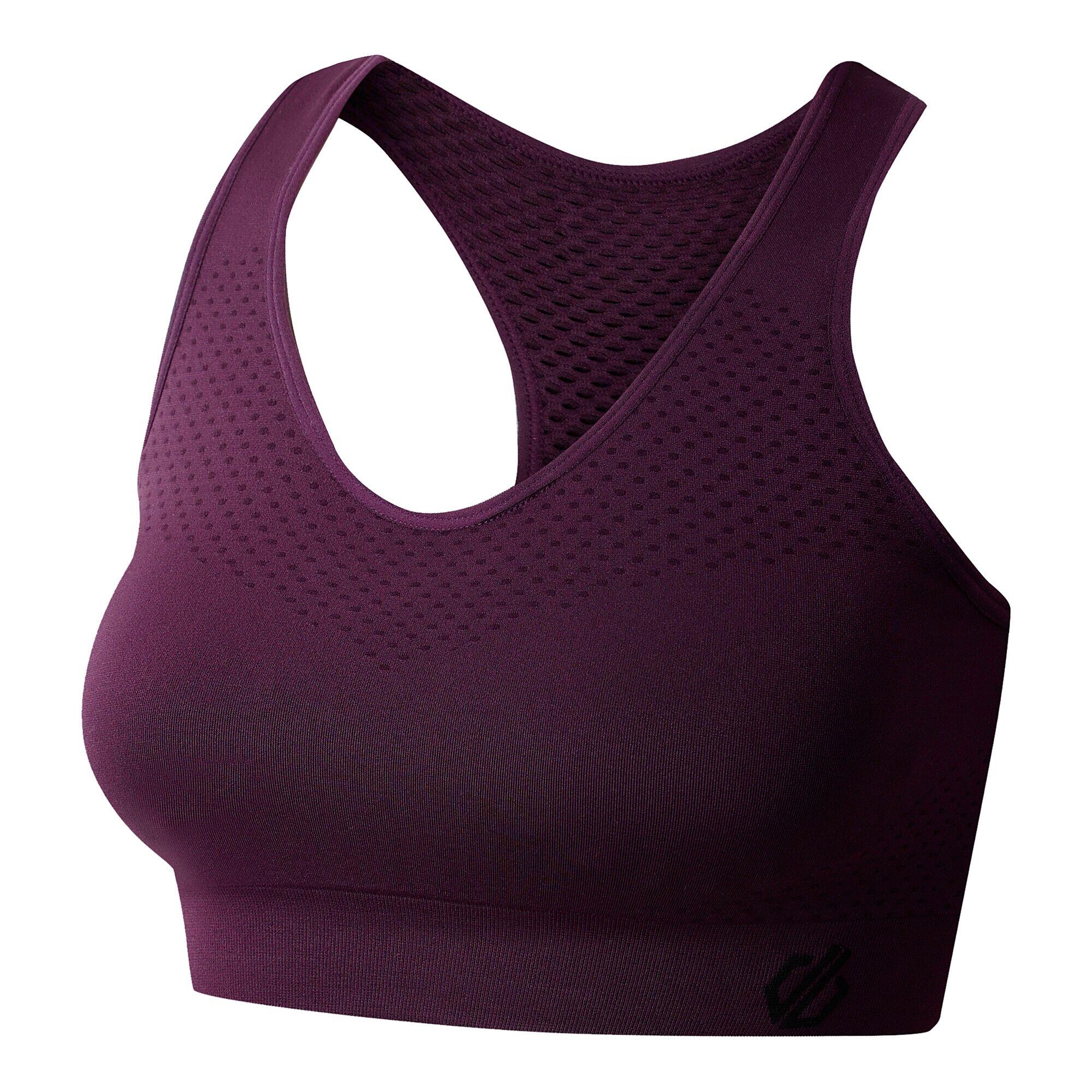 Womens/Ladies Dont Sweat It II Sports Bra (Deep Plum) 3/5