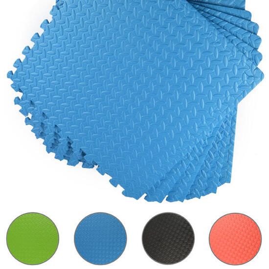 Fitness Schutzmatte 6er Set - 60x60x1,2 cm - Schwarz