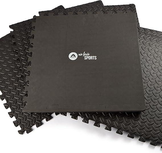 Set de 6 tapis de protection fitness - 60x60x1,2 cm - Noir 4/6