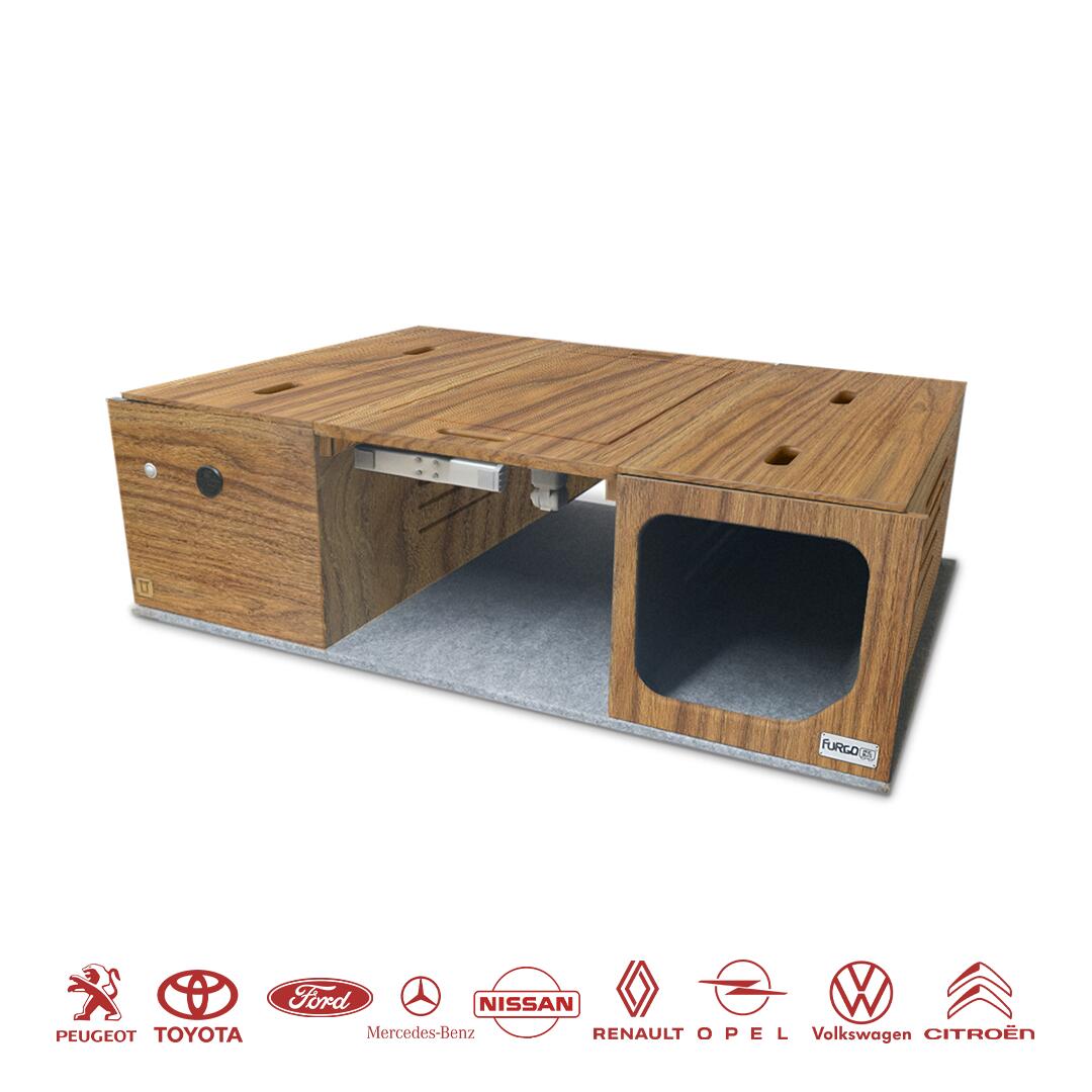 MOKUZAI Mueble Camper MOKUZAI Marron Oscuro 140x120x45cm