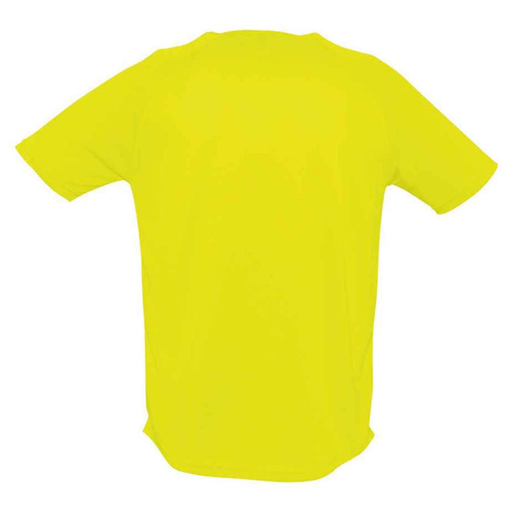 Heren Sportief Raglan Tshirt (Neon geel) 2/4