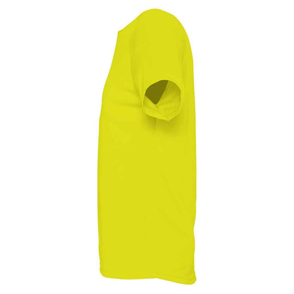 Heren Sportief Raglan Tshirt (Neon geel) 3/4