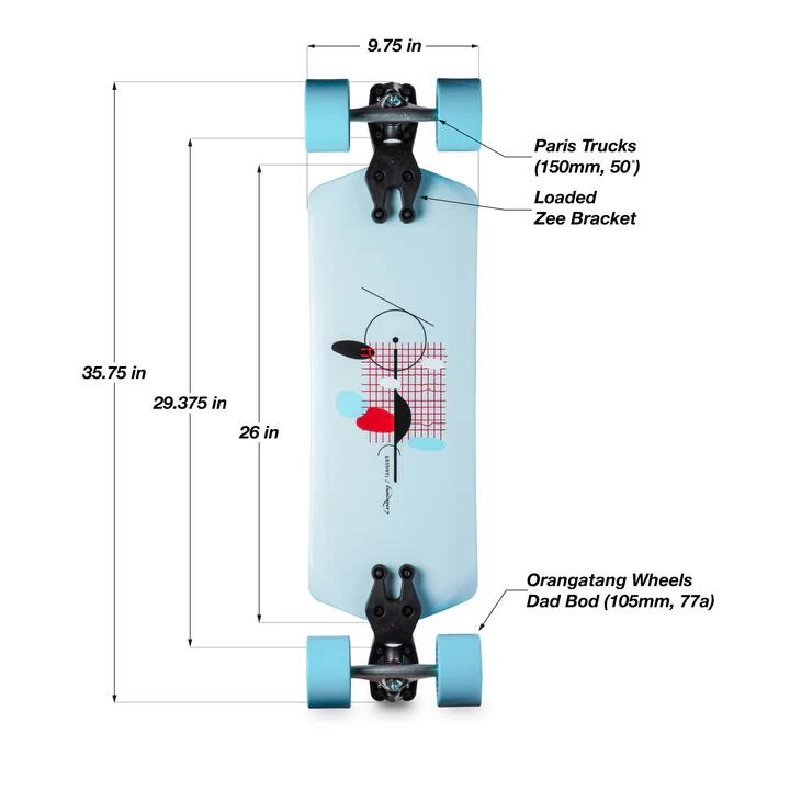 Longboard completo - Tangent Caguama 85mm - Completo 4/5