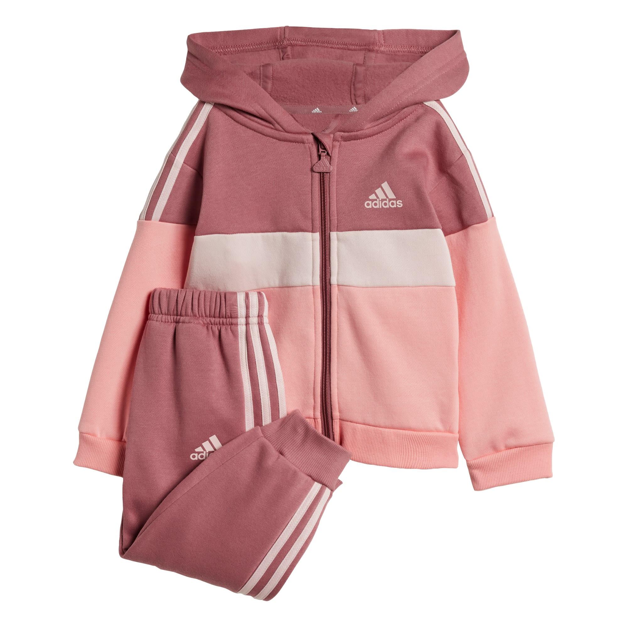 Adidas - Survêtement Molleton Tiberio 3-bandes Colorblock Enfants - Survêtement De Sudation - Rose|rouge - Decathlon