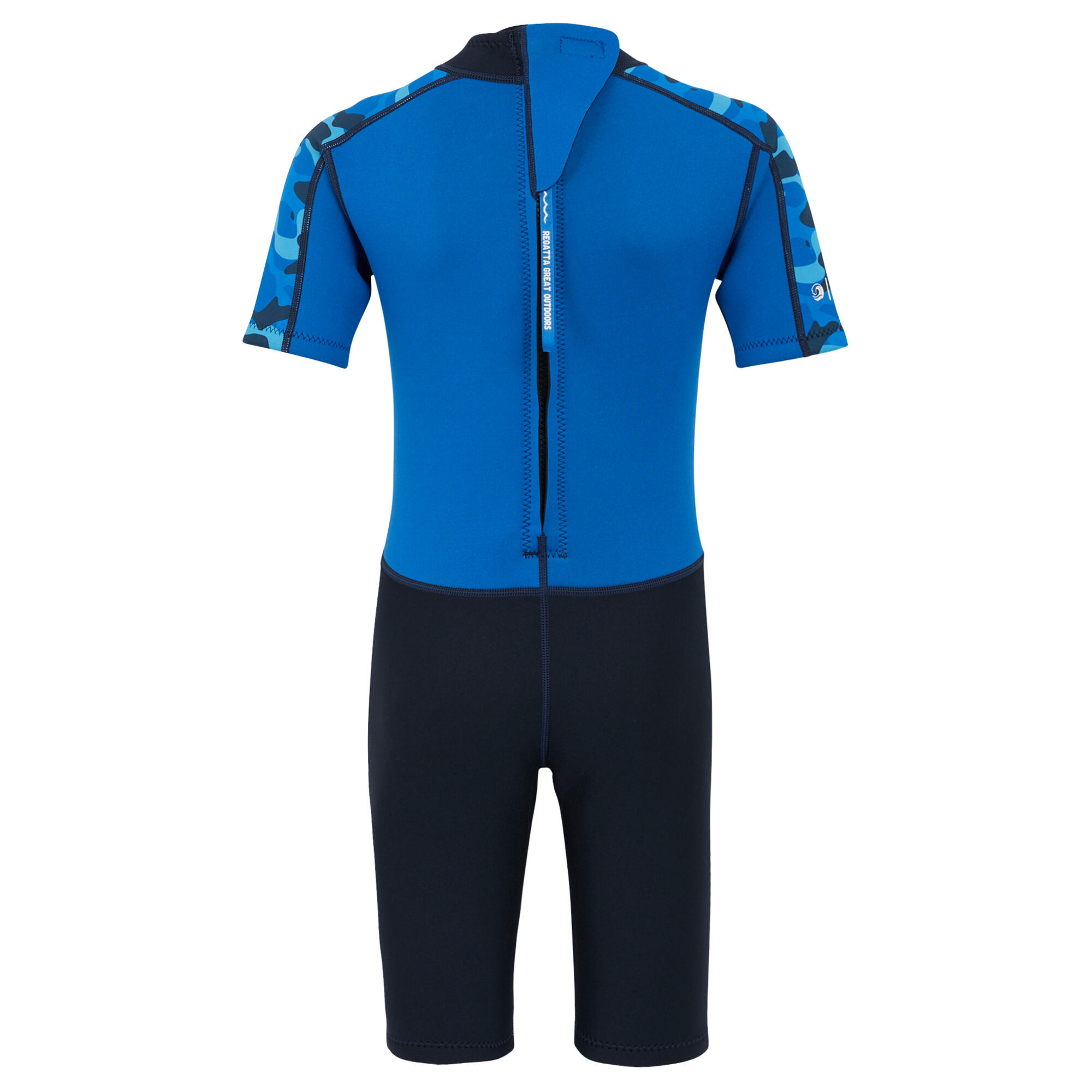 Childrens/Kids Camo Wetsuit (Olympian Blue/Navy) 2/5