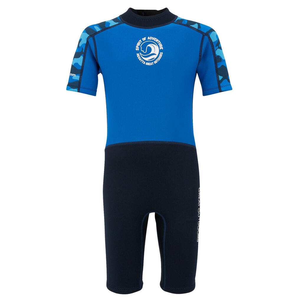 Childrens/Kids Camo Wetsuit (Olympian Blue/Navy)