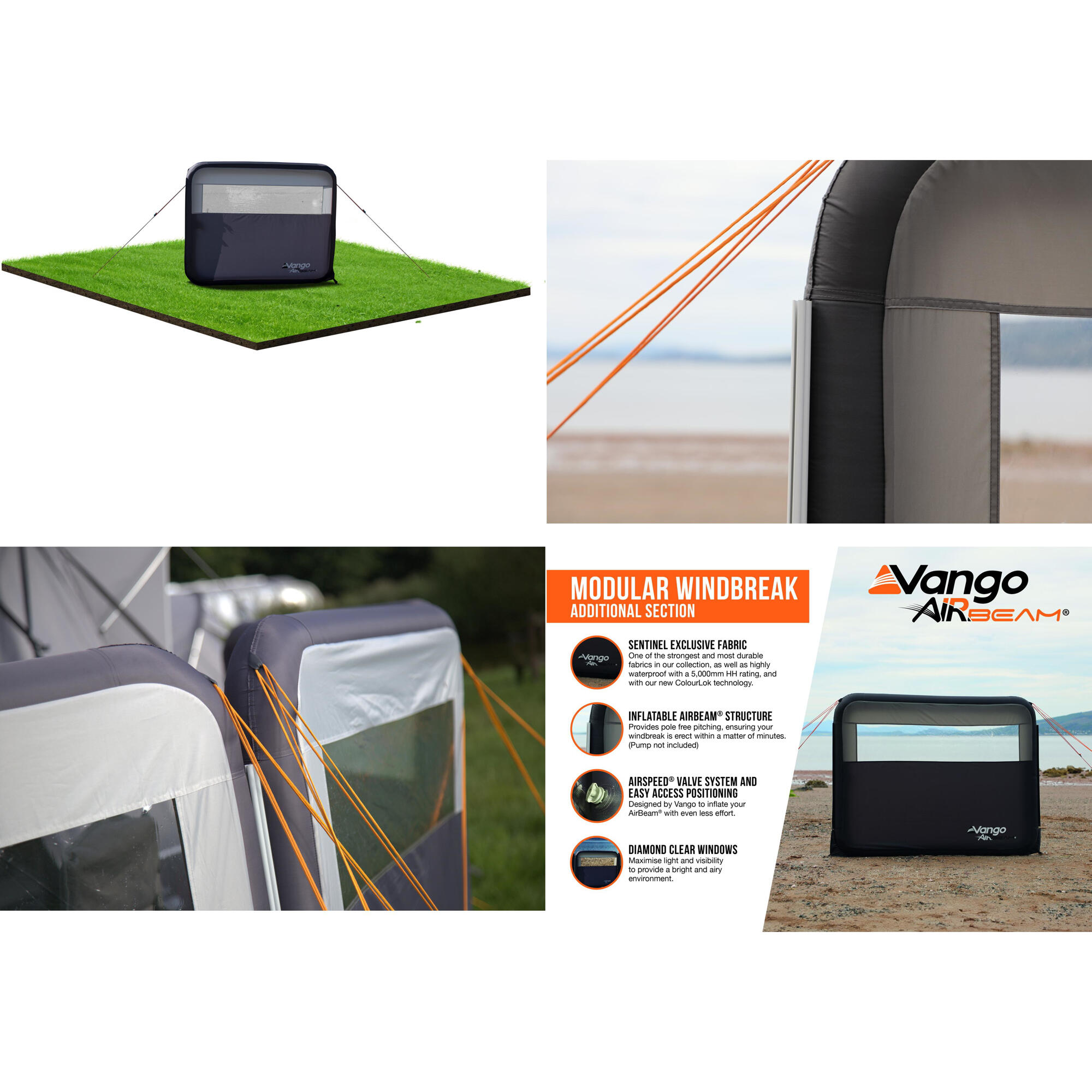 Vango Airbeam Modular Windbreak - Single Addon 3/4