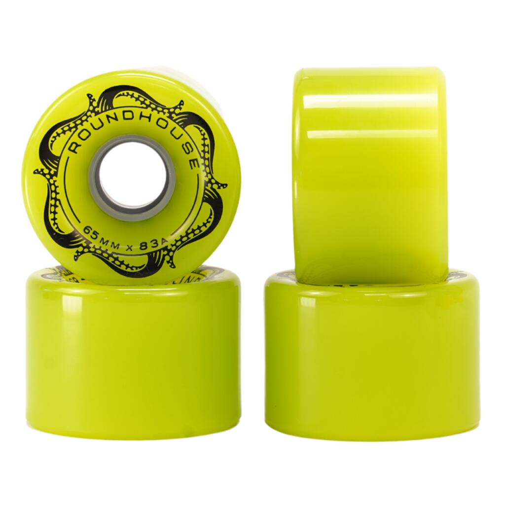 Rodas skateboard | roundhouse slick 65mm/83a | cor verde brilhante | carver