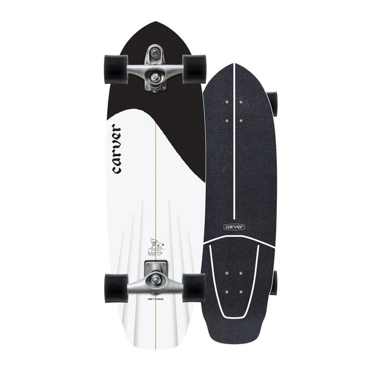 CARVER Surfskate-Skateboard | C7 32,5'' schwarze Spitze | Farbe Schwarz | Schnitzer