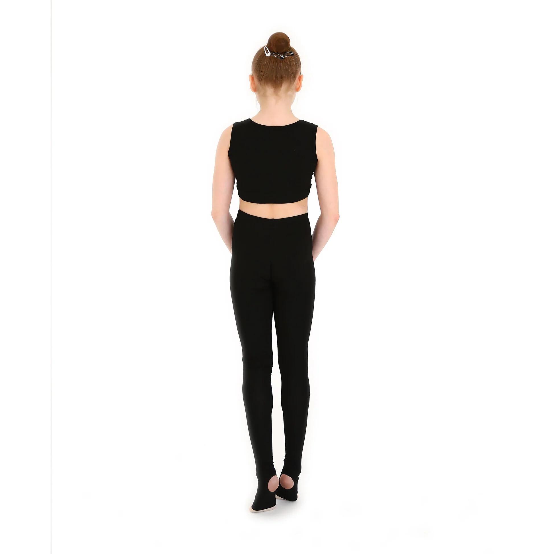 Legging pour Gymnastique Rythmique et Danse avec Demi-Pied INDIGO Noir 2/4