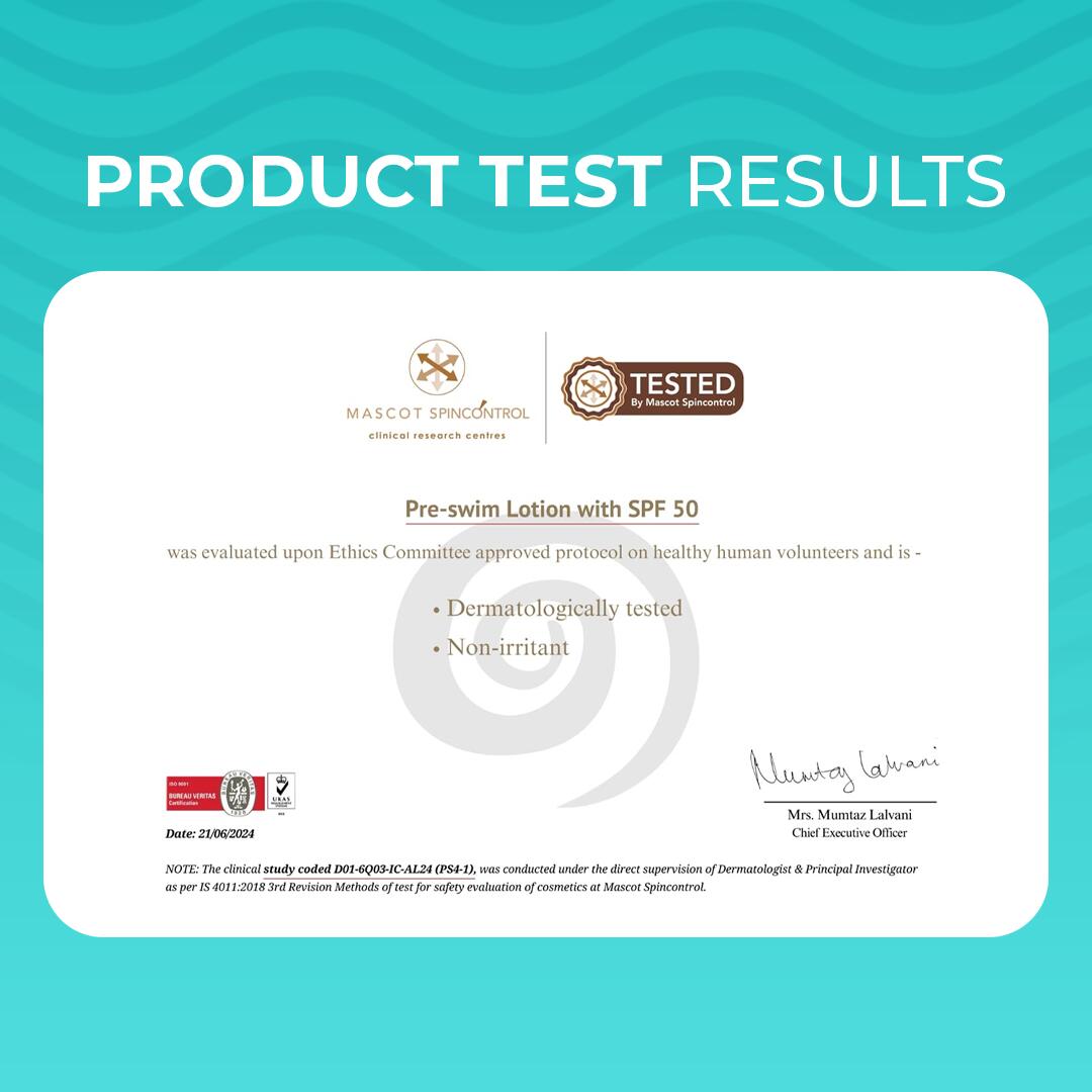 Pre-Swim Lotion SPF50 for Adults & Kids 150 ML (Pack of 2)