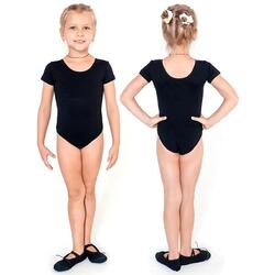 Justaucorps de Manches Courtes pour Gymnastique Rythmique et Danse INDIGO Noir