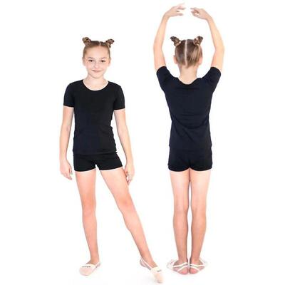 Gymnastiekshorts voor meisjes indigo zwart
