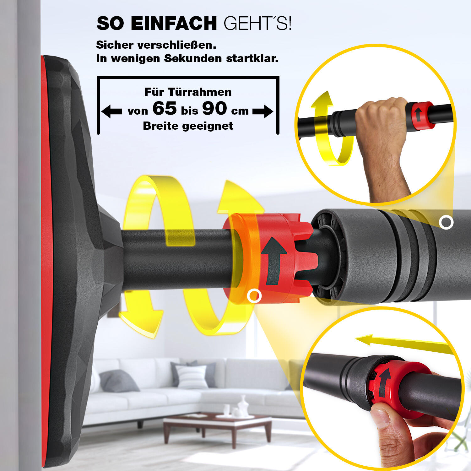 Sportstech optrekstang KS270 | Antislip handgrepen | Innovatieve Gear-Lock 3/7