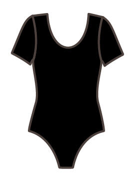 Justaucorps à Manches Courtes pour Gymnastique et Danse en Coton SOLO Noir 4/5