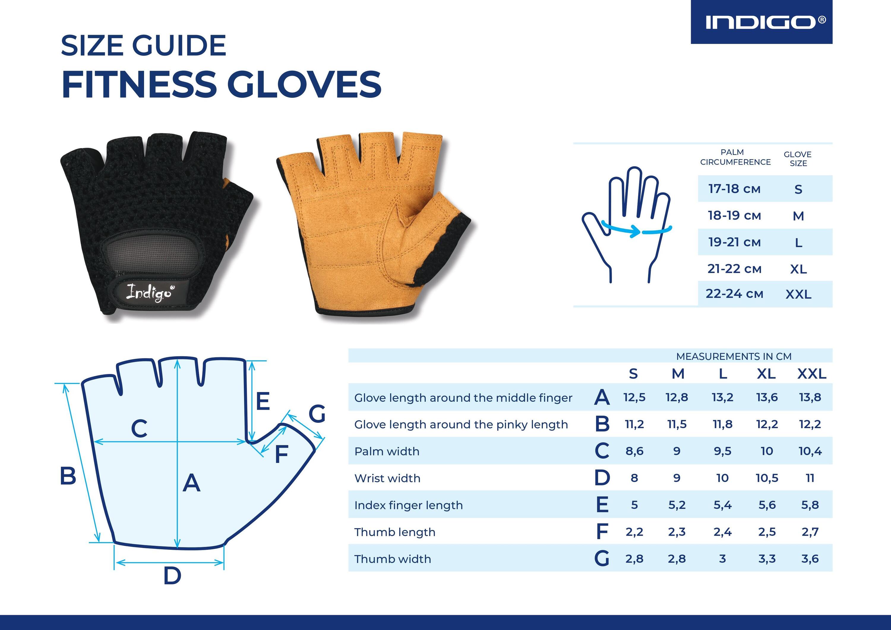 Gants Fitness-Cyclisme INDIGO Noir-Bleu 4/4
