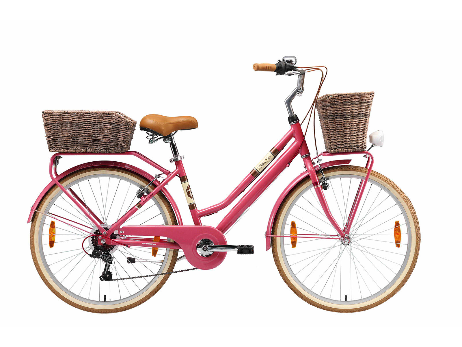 BIKESTAR Bikestar, retro damesfiets, 26 inch, 7 sp derailleur, paars