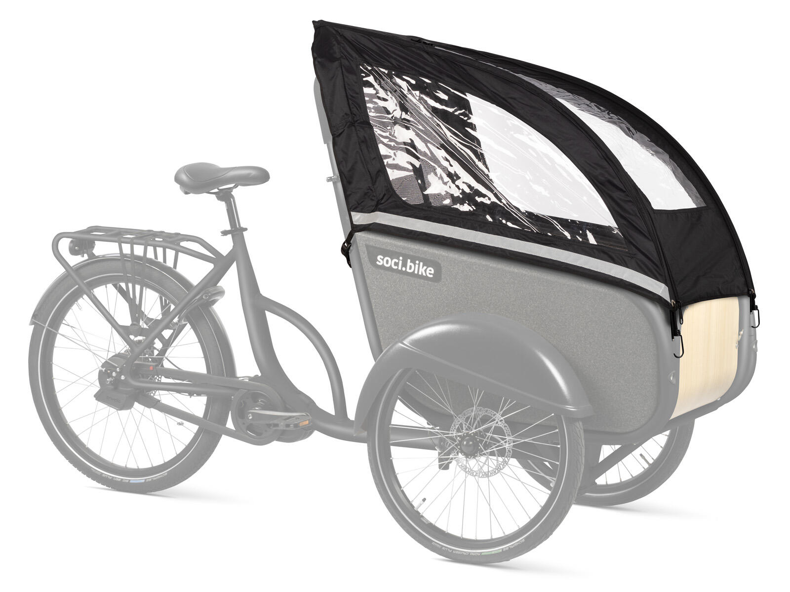 SOCIBIKE Regenhuif voor Socibike Compact bakfietsen