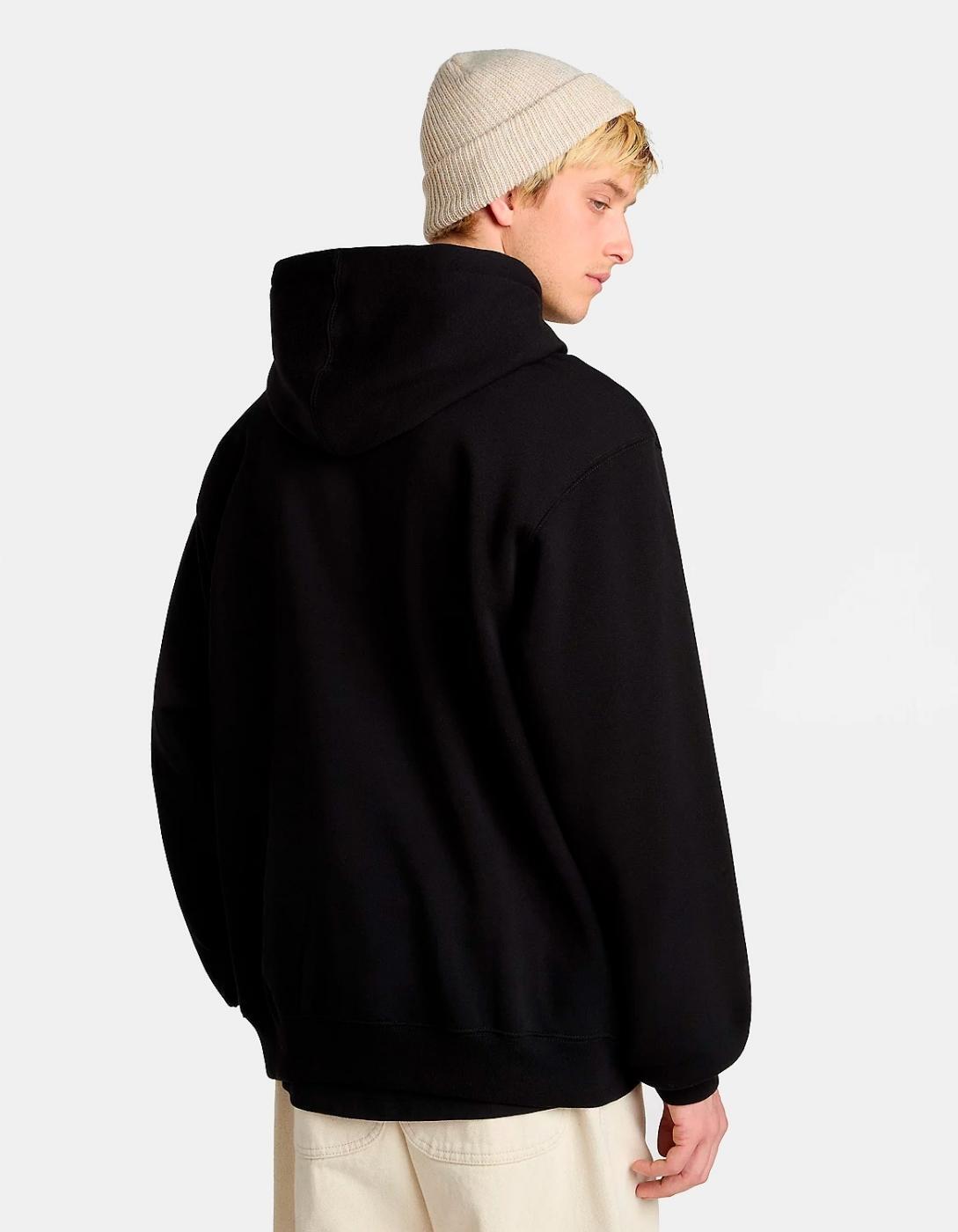 Felpe con cappuccio in pile per uomo Vans Left chest ii loose Nero. 2/7