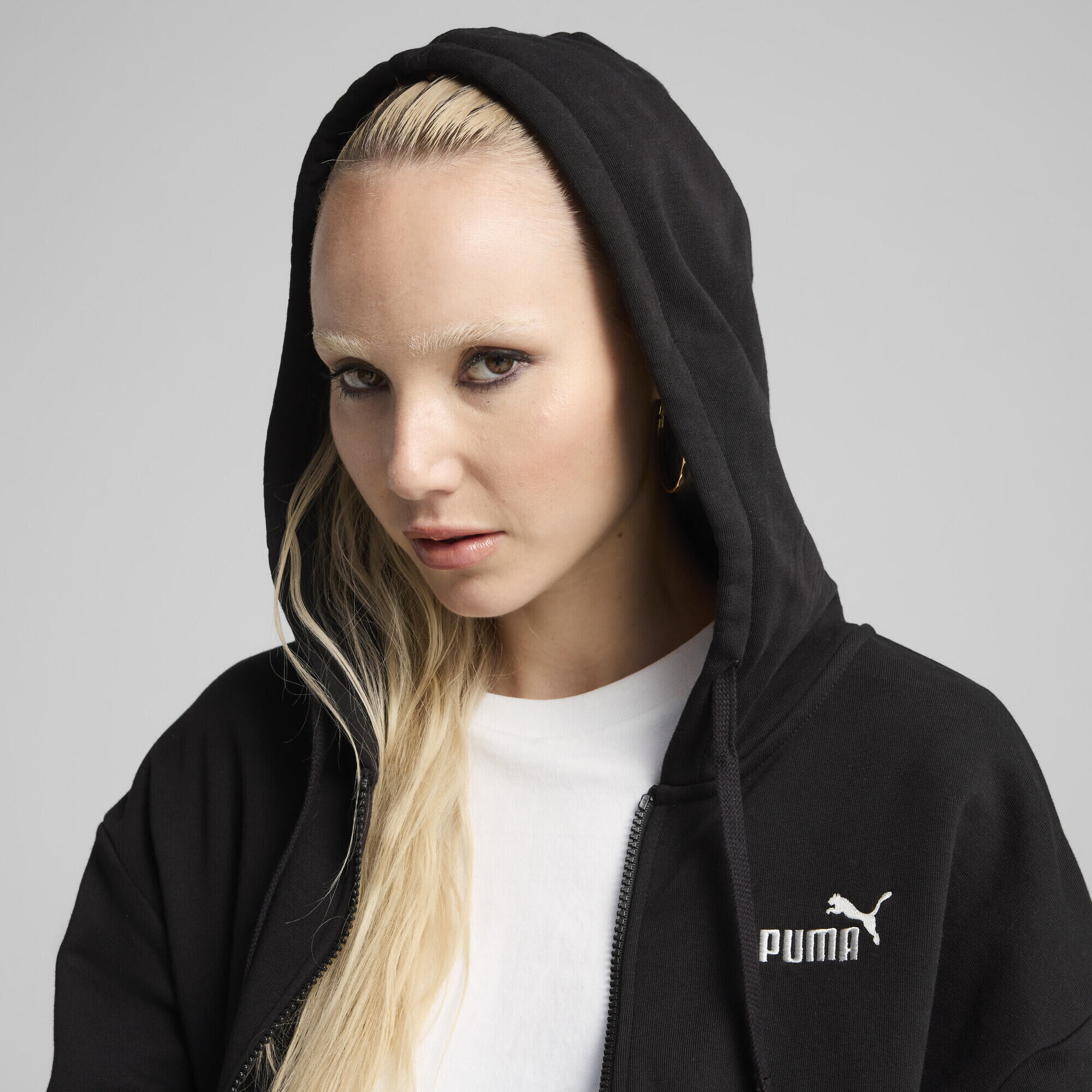 ESS Small No. 1 Logo Comfort Hoodie mit durchgehendem Reißverschluss Damen PUMA 3/7