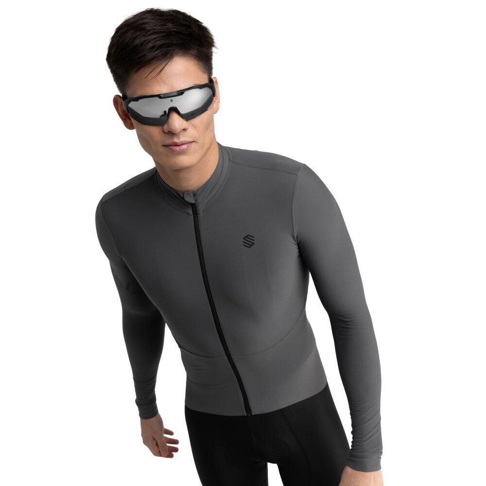 SIROKO Maglia termica da ciclismo a maniche lunghe uomo M7 Sampeyre Grigio